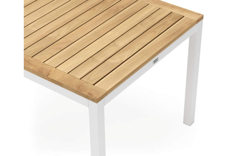 Feltro tuinset in wit aluminium en teak Natural Finish met 2 Matera tuinstoelen