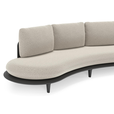 Bomero loungebank in zwart aluminium met firenze sand all weather solica kussen