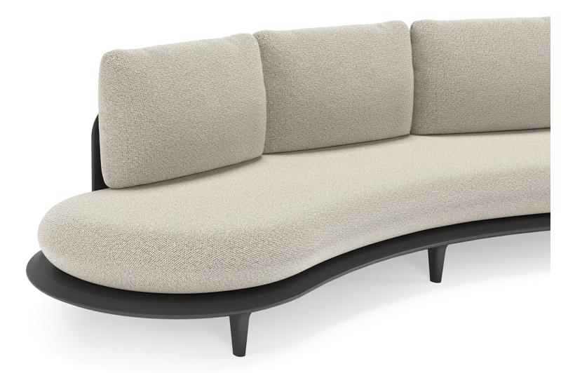 Bomero loungebank in zwart aluminium met firenze sand all weather solica kussen