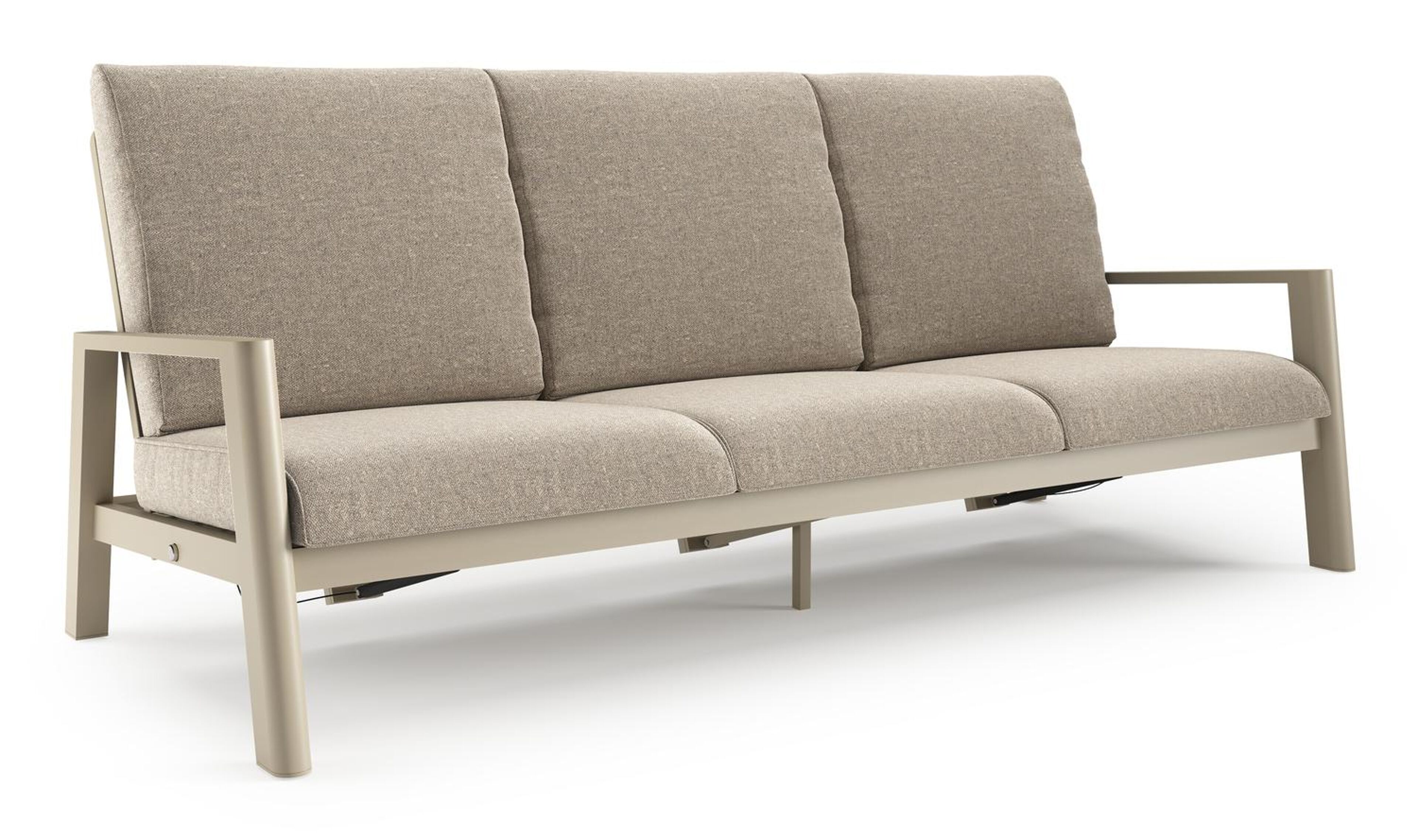 Cirello loungebank in beige aluminium met chartres pewter all weather sunbrella® luxe kussen