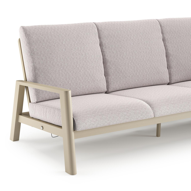 Cirello loungeset in beige aluminium met wander gobi all weather sunbrella® luxe kussen