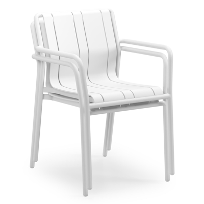 Bolito tuinstoel in wit aluminium