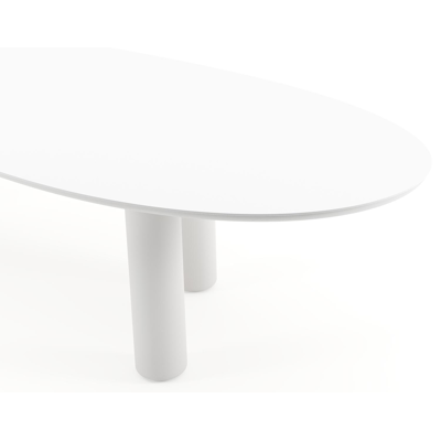 Amico tuintafel organisch in wit aluminium en volkeramiek Arctic White - L 320 x B 120 x H 73.5 cm