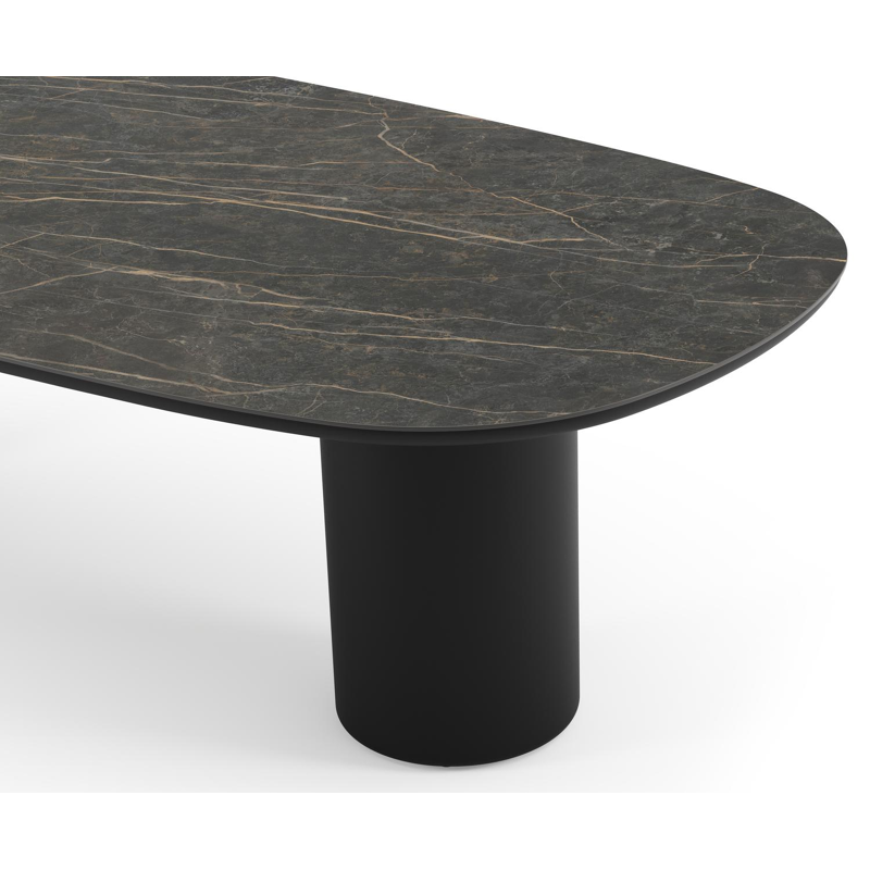 Amico tuintafel bombo in zwart aluminium en volkeramiek Black Obsession - L 270 x B 125 x H 73.5 cm