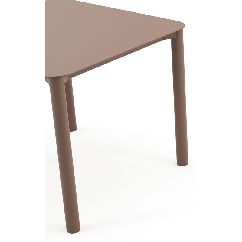 Table de jardin Orso carré arrondi en aluminium taupe - Lg. 90 x Lrg. 90 x Haut. 75 cm