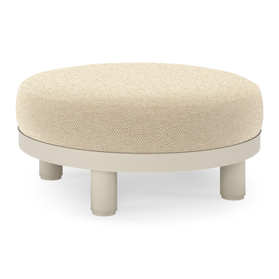 Donato lounge poef in beige aluminium met all weather cosytica Althea Camel kussen