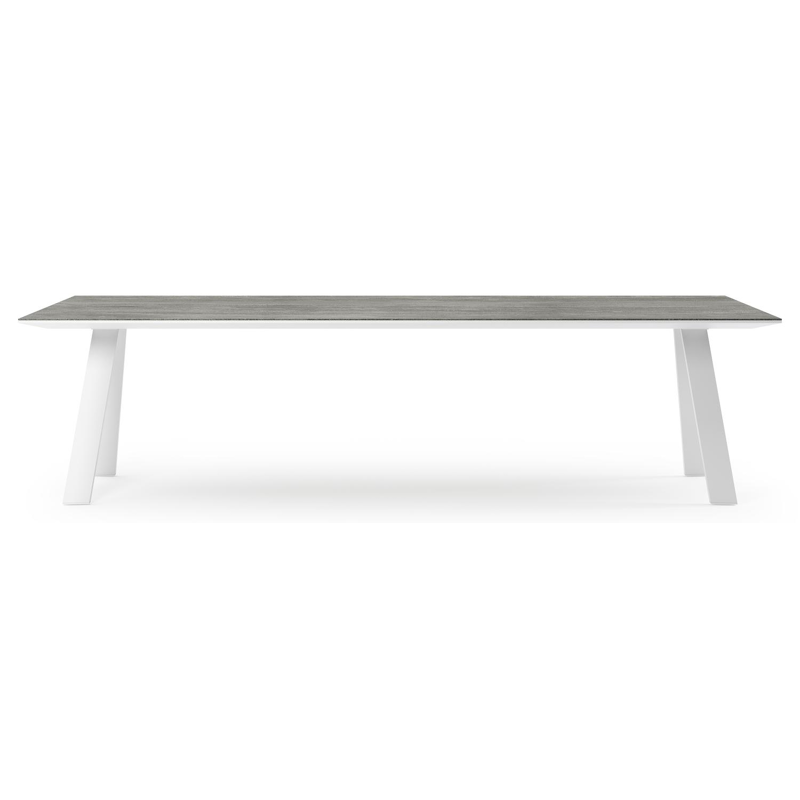 Cesano tuintafel in wit aluminium en volkeramiek aspen grey - L 280 x B 110 x H 75 cm