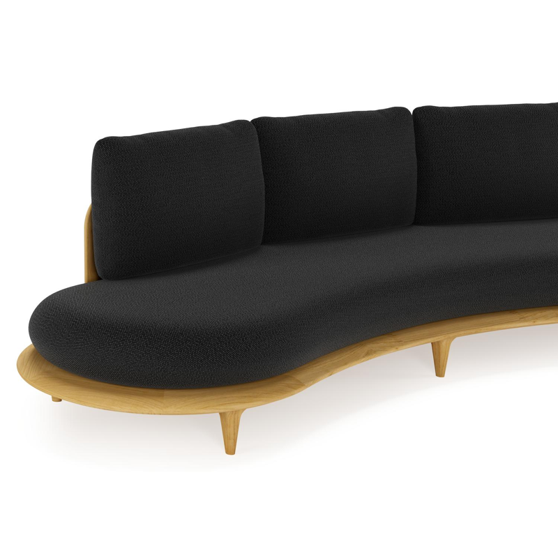 Bomero loungebank in teak met lopi baribal all weather sunbrella® luxe kussen