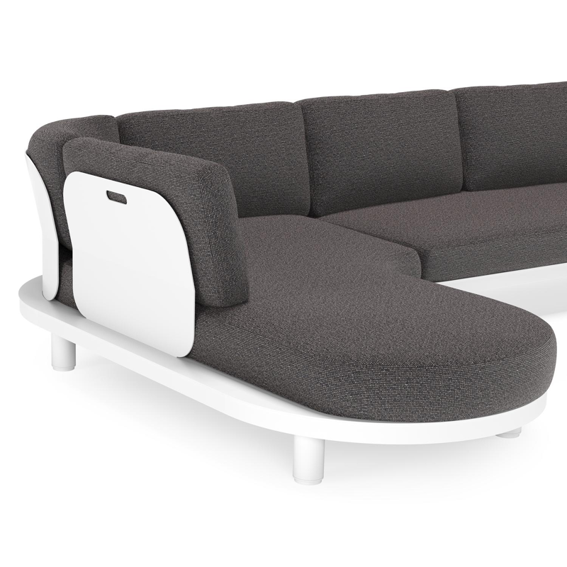 Donato loungehoek in wit aluminium met all weather solica Firenze Tunder kussen