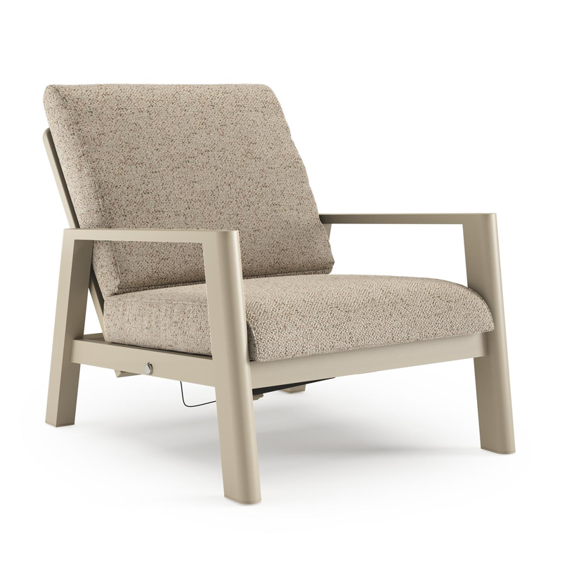 Cirello loungestoel in beige aluminium met bora jungle all weather cosytica kussen