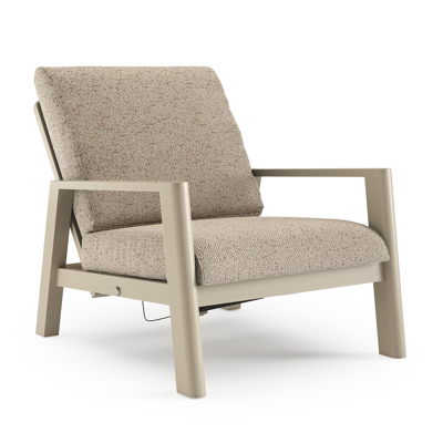 Fauteuil de jardin Cirello en aluminium beige et coussins en all weather cosytica bora jungle