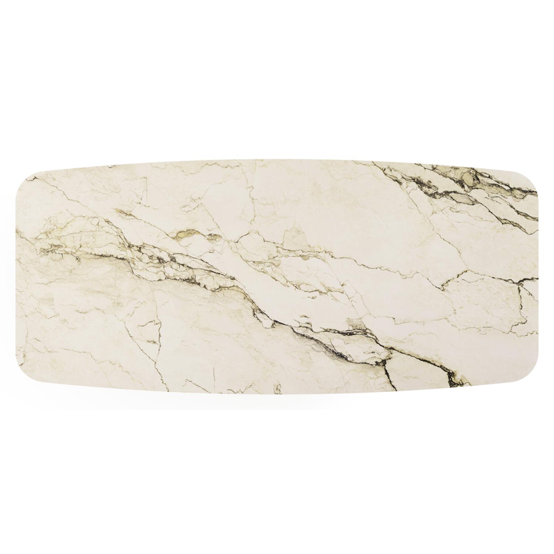 Lacrima tuintafel bootvorm in zwart aluminium en volkeramiek colorado dunes - L 255 x B 115 x H 73 cm