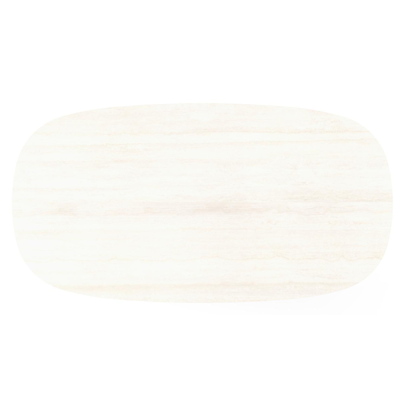 Amico tuintafel bombo in zwart aluminium en volkeramiek Travertino Bianco - L 210 x B 110 x H 73.5 cm