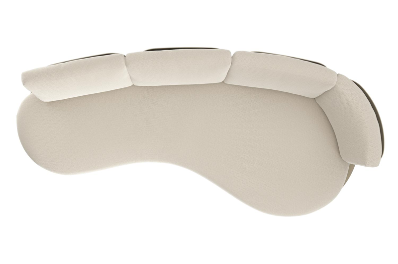 Canapé de jardin Donato en aluminium beige et coussins en all weather sunbrella® luxe lopi marble