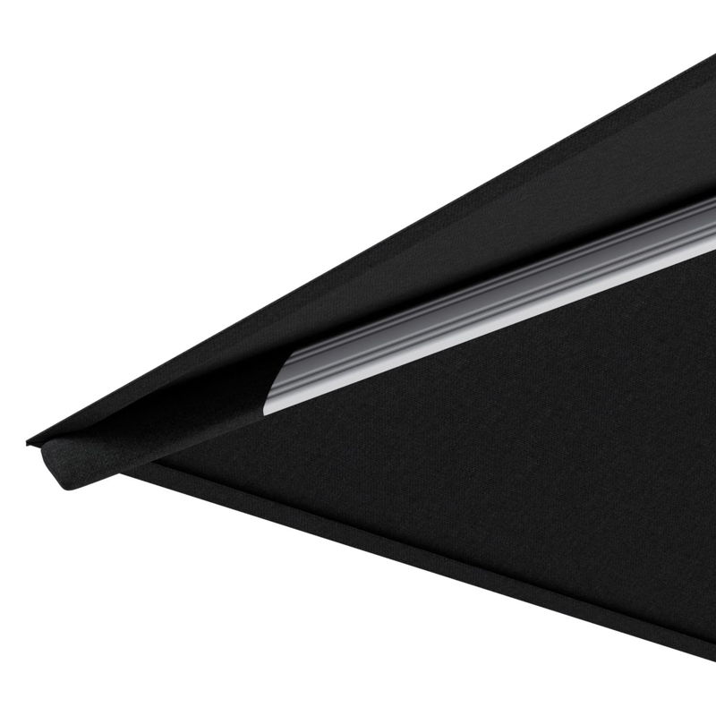 Rufina zweefparasol tiltfunctie in wit aluminium en parasoldoek in All Weather Sunbrella® Luxe Natte Sooty  - L1 300 x L2 300 cm (zonder voet)