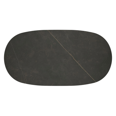 Amico loungetafel bombo in zwart aluminium en volkeramiek Calatorao - L 171 x B 89 x H 24 cm