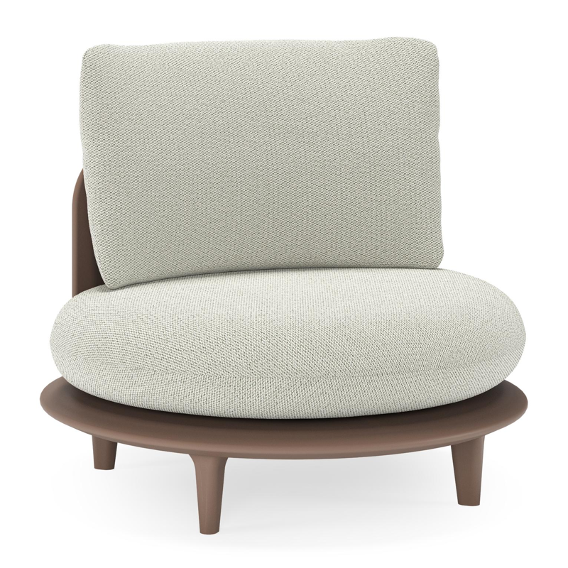 Fauteuil de jardin Bomero en aluminium taupe et coussins en all weather sunbrella® luxe lopi bud