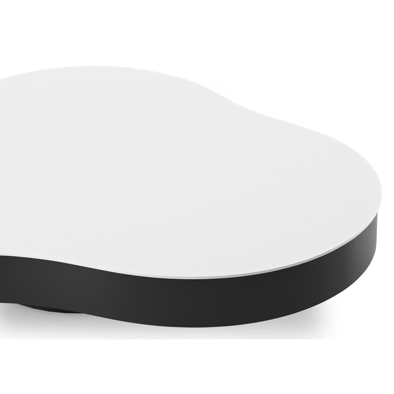 Lomano loungetafel cloud in zwart aluminium en volkeramiek Arctic White - L 131 x B 108 x H 25 cm