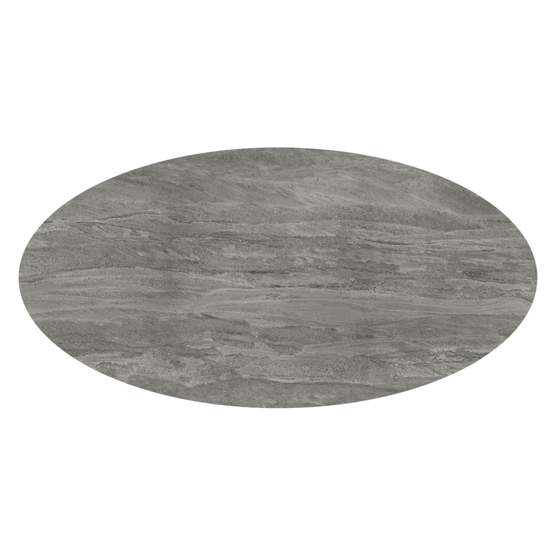 Fano tuintafel in wit aluminium en volkeramiek aspen grey - L 240 x B 135 x H 75 cm