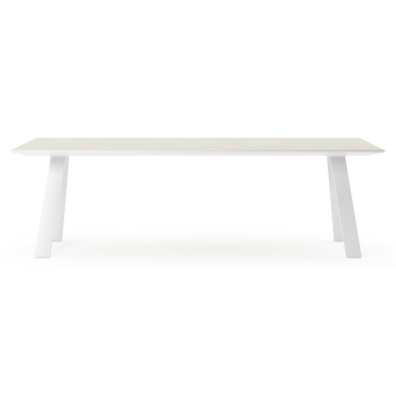 Cesano tuintafel in wit aluminium en volkeramiek shilin - L 240 x B 100 x H 75 cm