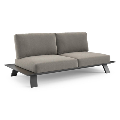 Cesano loungebank in zwart aluminium met lopi silver all weather Sunbrella® luxe kussen