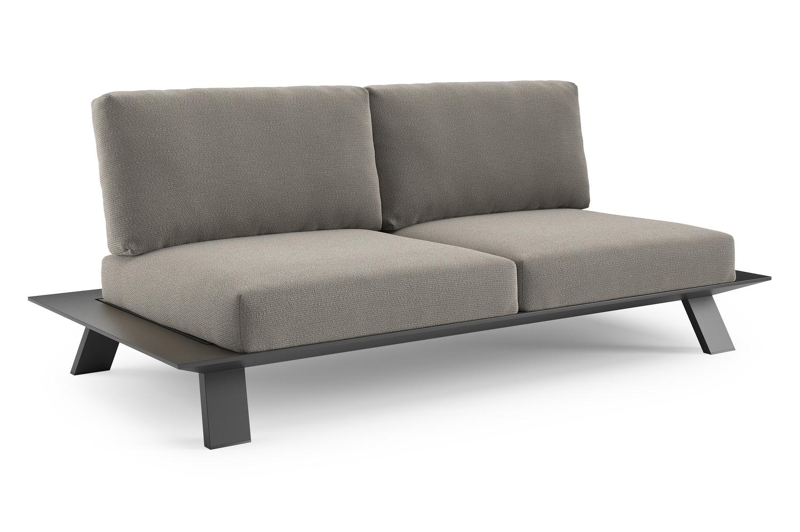 Cesano loungebank in zwart aluminium met lopi silver all weather Sunbrella® luxe kussen