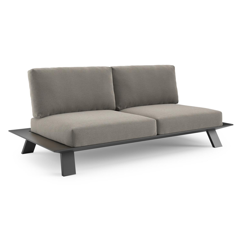 Cesano loungebank in zwart aluminium met lopi silver all weather Sunbrella® luxe kussen