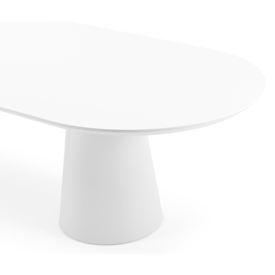 Donato tuintafel in wit aluminium en volkeramiek arctic white - L 300 x B 110 x H 74 cm