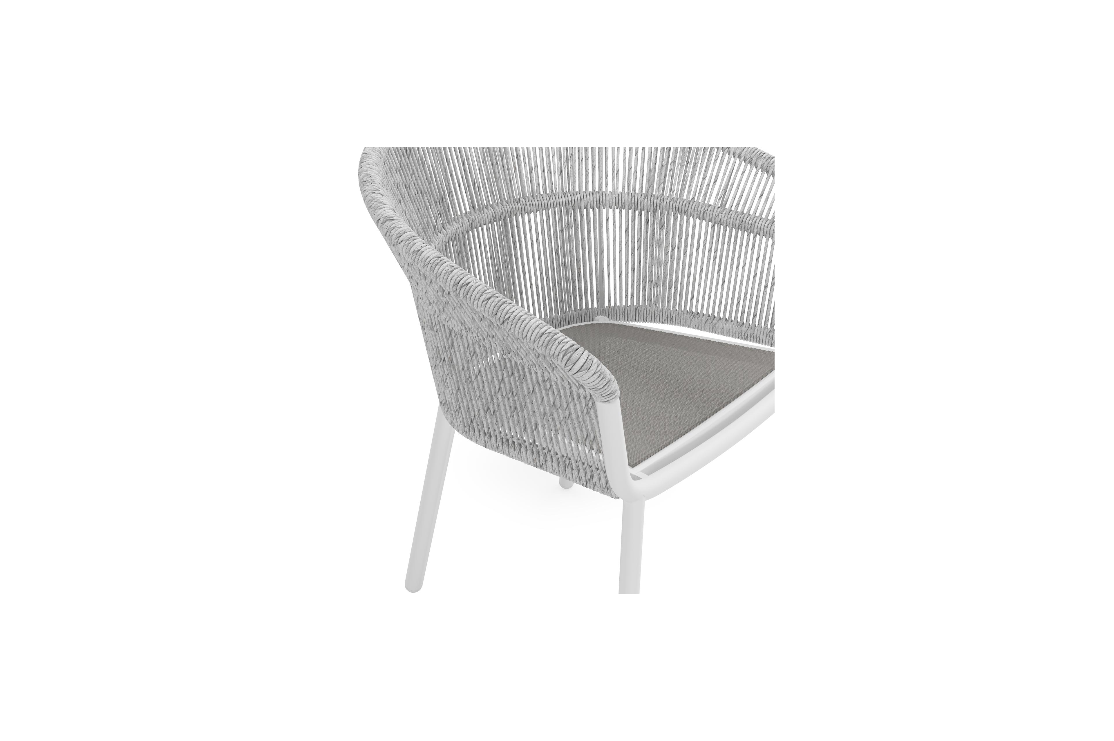 Feltro tuinset in wit aluminium en teak Natural Finish met 2 Matera tuinstoelen