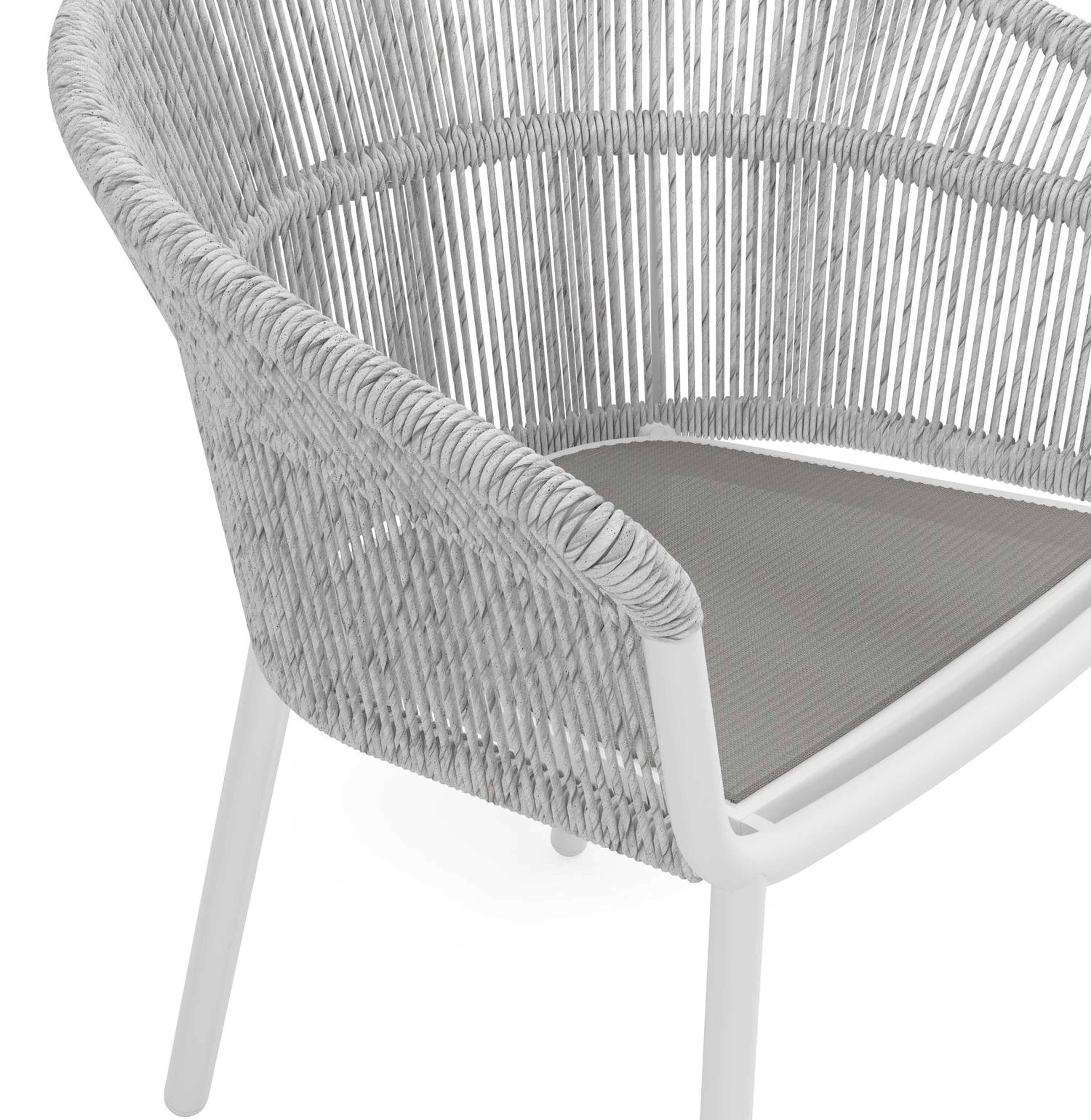 Feltro tuinset in wit aluminium en teak Natural Finish met 2 Matera tuinstoelen