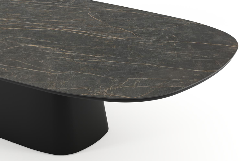 Amico tuintafel bombo xl in zwart aluminium en volkeramiek Black Obsession - L 320 x B 148 x H 73.5 cm