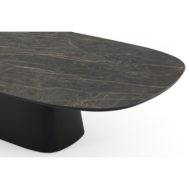 Amico tuintafel bombo xl in zwart aluminium en volkeramiek Black Obsession - L 320 x B 148 x H 73.5 cm