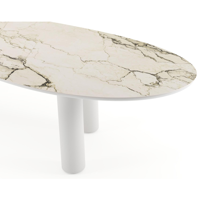 Amico tuintafel organisch in wit aluminium en volkeramiek Colorado Dunes - L 320 x B 120 x H 73.5 cm