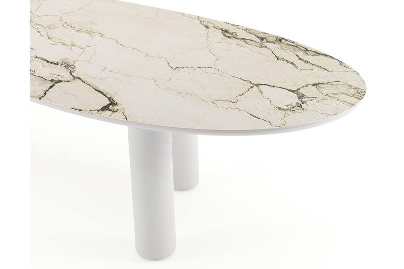 Amico tuintafel organisch in wit aluminium en volkeramiek Colorado Dunes - L 320 x B 120 x H 73.5 cm