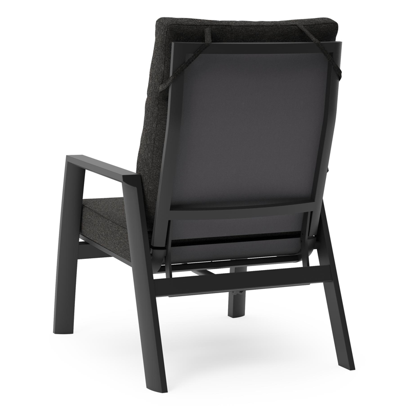 Mismo loungestoel in zwart aluminium met zwart kussen