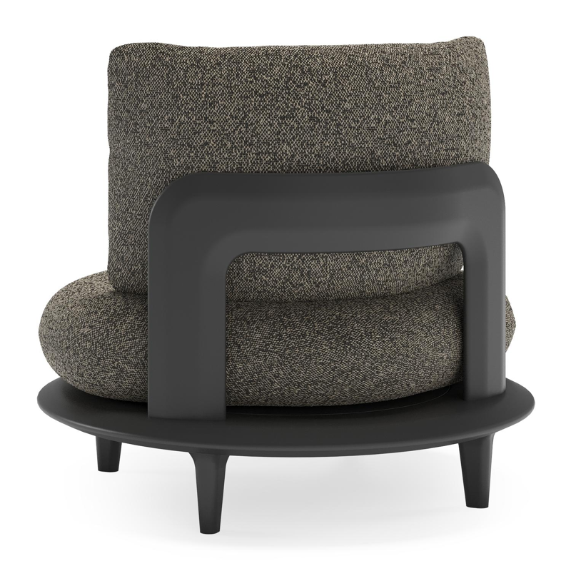Fauteuil de jardin Bomero en aluminium noir et coussins en all weather cosytica marbella tunder