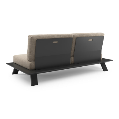 Cesano loungebank in zwart aluminium met chartres pewter all weather Sunbrella® luxe kussen