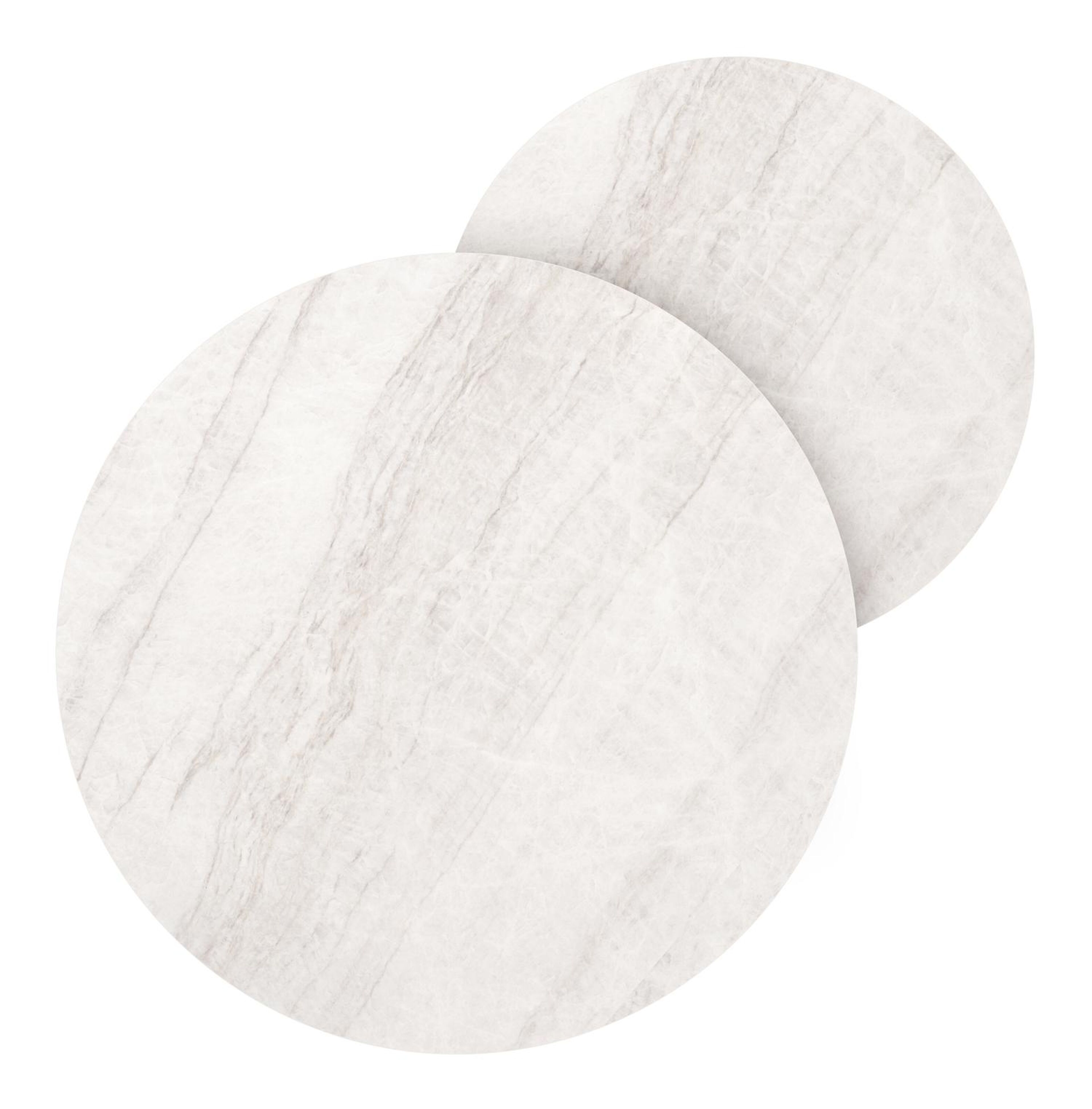 Lacrima set van 2 loungetafels rond in zwart aluminium en volkeramiek Taj Mahal - Dia. 85 x H 35 cm
