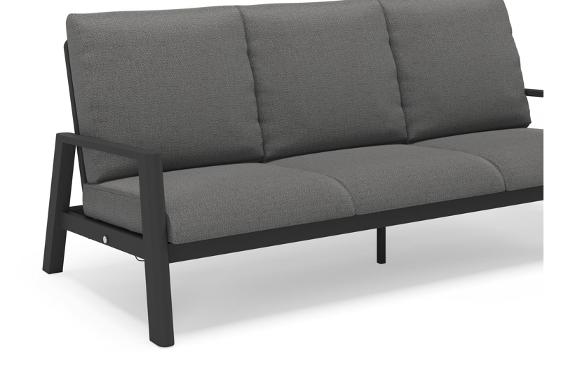 Cirello loungeset in zwart aluminium met savane tornado all weather sunbrella® luxe kussens