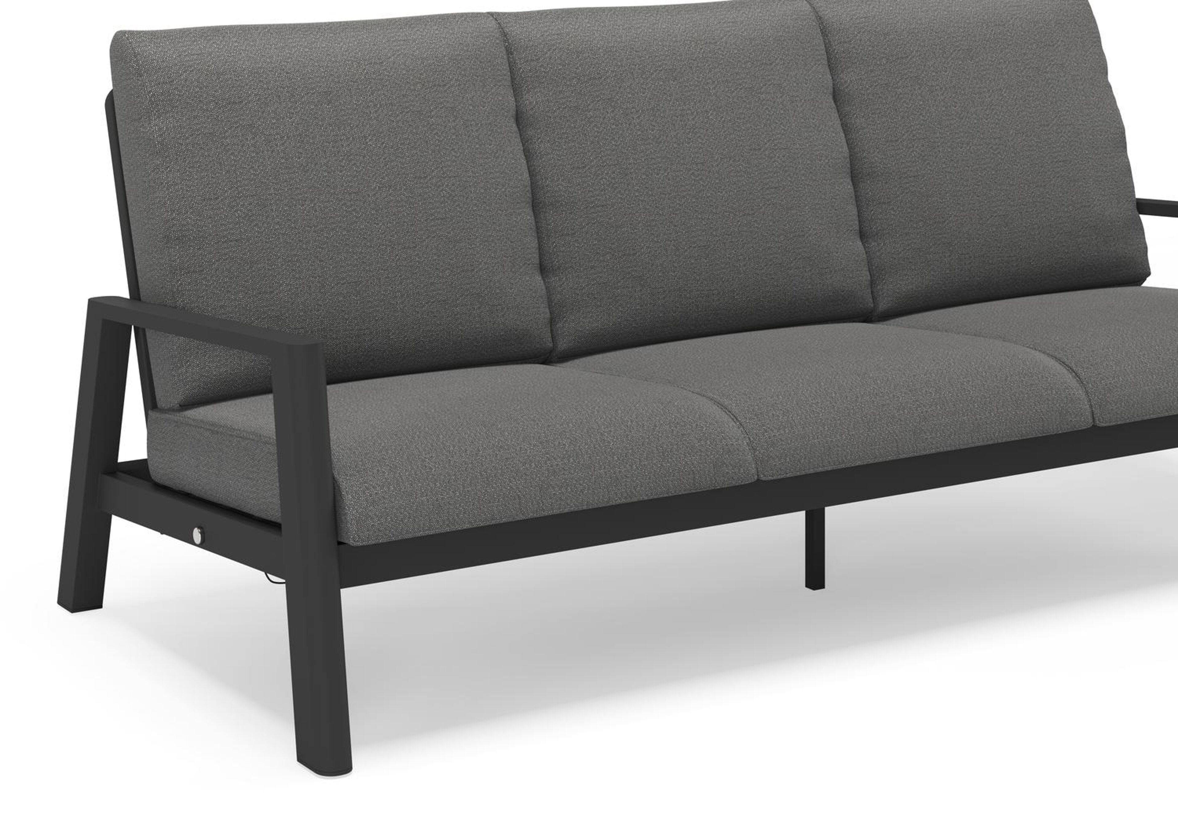 Cirello loungeset in zwart aluminium met savane tornado all weather sunbrella® luxe kussens