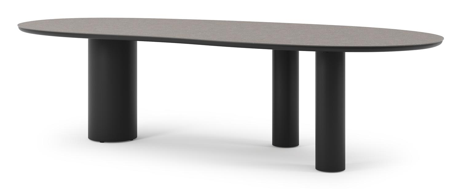 Table de jardin Organo organique en aluminium noir et céramique Wulong Lg. 280 x Lrg. 120 x Haut. 74 cm