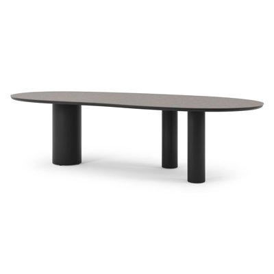 Organo tuintafel organisch in zwart aluminium en volkeramiek Wulong L 280 x B 120 x H 74 cm