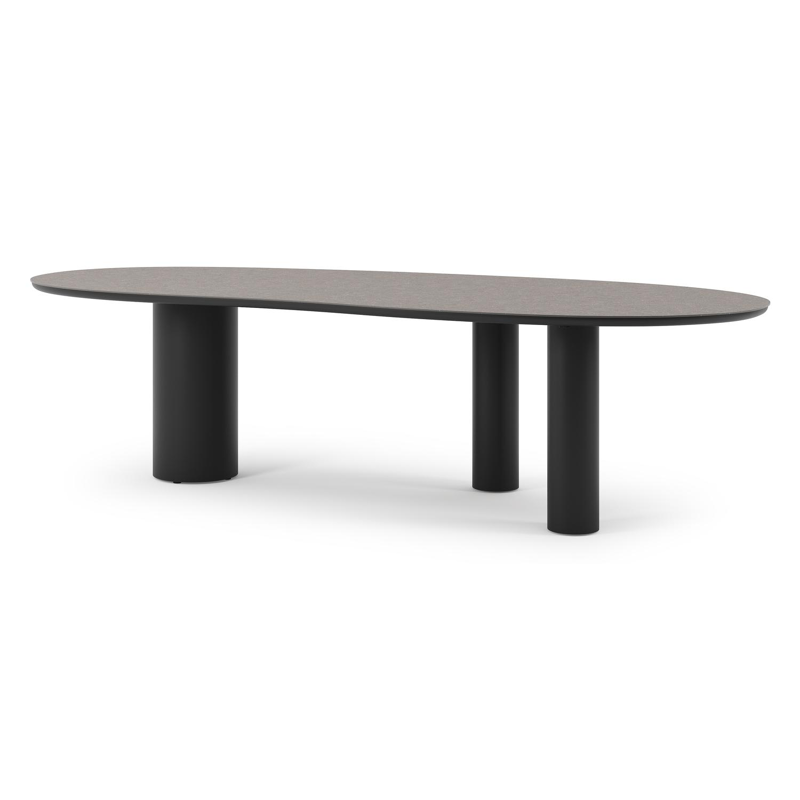 Table de jardin Organo organique en aluminium noir et céramique Wulong Lg. 280 x Lrg. 120 x Haut. 74 cm