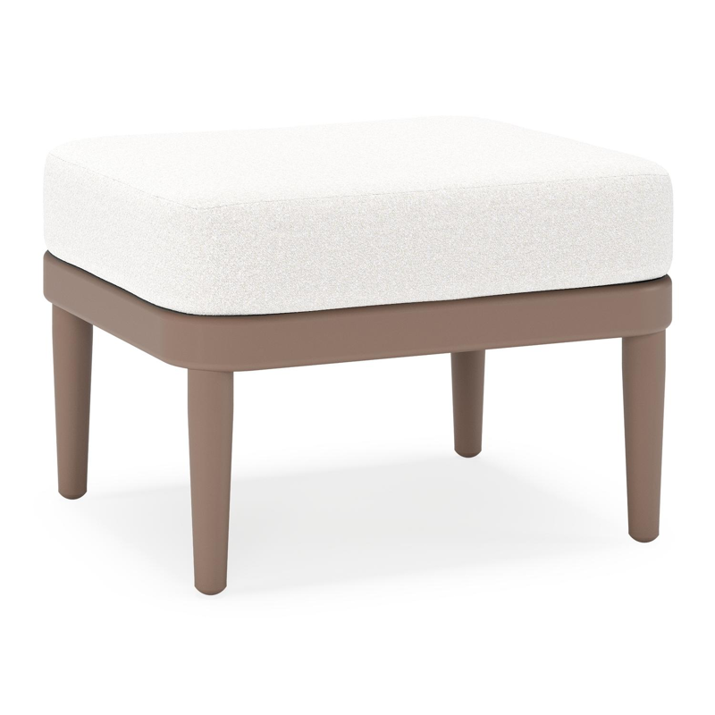 Pouf Orso en aluminium taupe et coussins en all weather solica Soul Optik