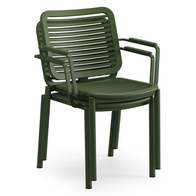 Fano stapelbare tuinstoel in groen aluminium