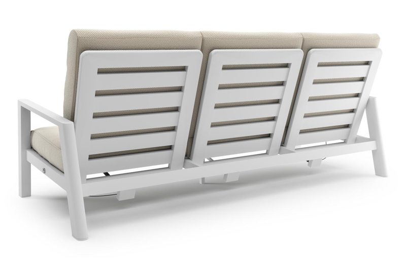 Cirello loungebank in wit aluminium met althea off white all weather cosytica kussen