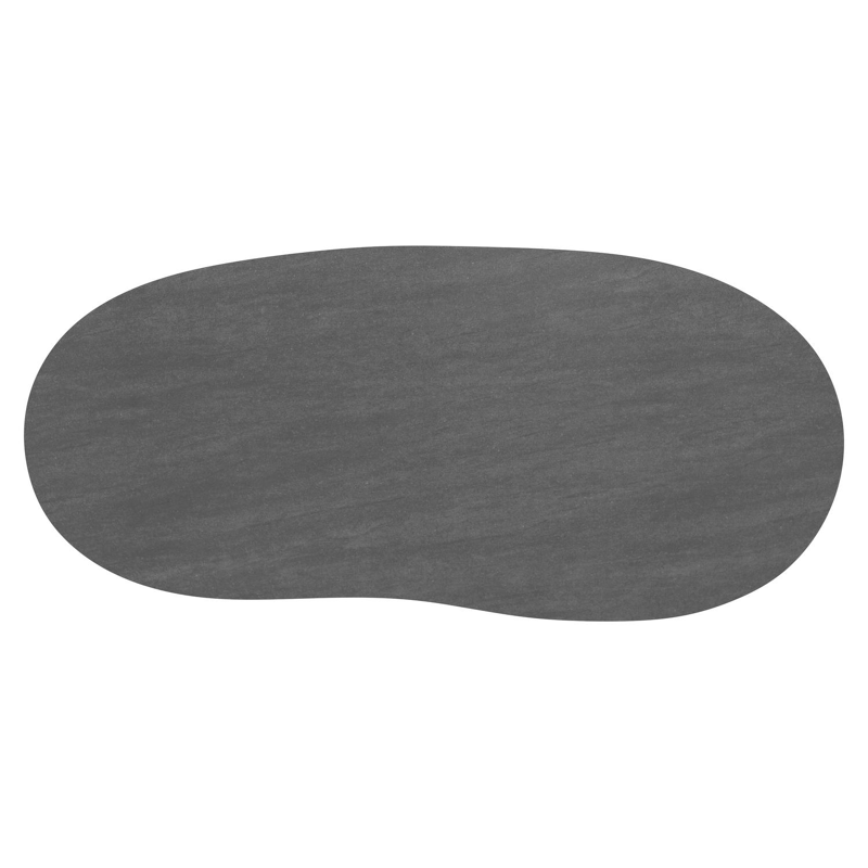 Table de jardin Amico organique en aluminium noir et céramique pleine Basalt Black - Lg. 240 x Lrg. 110 x Haut. 73.5 cm