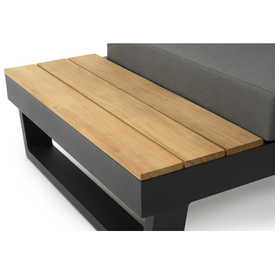 Modica loungehoek in zwart aluminium met grijs textilene