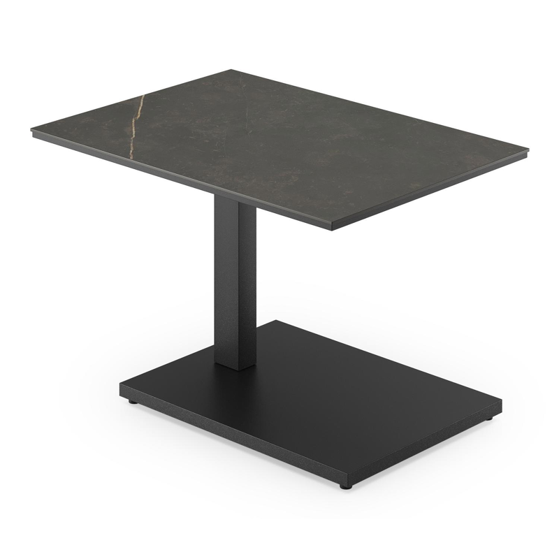 Table d'appoint Cirello Pop up en aluminium noir et céramique pleine calatorao - Lg. 70 x Lrg. 50 x Haut. 66 cm
