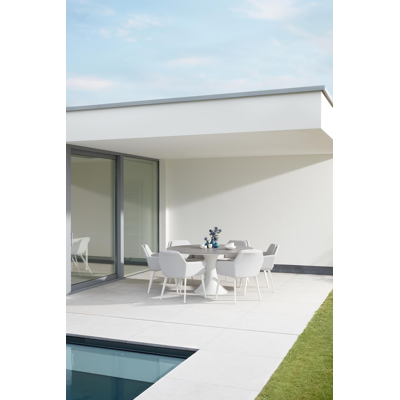 Altera tuinstoel wit-grijs - aluminium en textilene